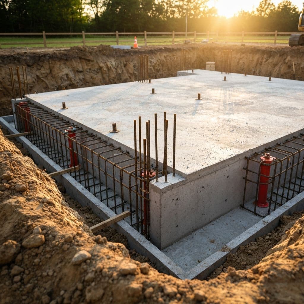 Foundation repair work in progress